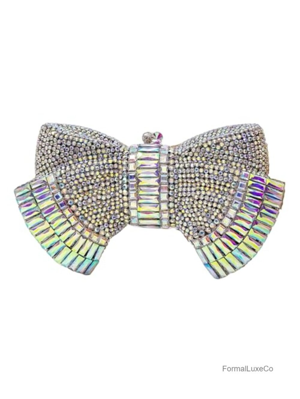 HUANG ZHUANG Crystal Bowknot Clutch Evening Bag for Party Wedding